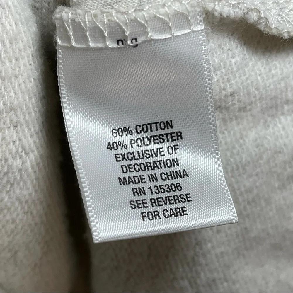 Dressbarn Sunday | Oatmeal V-Neck Hooded Sweatshirt With Floral Embroidery | XL - Picture 11 of 12